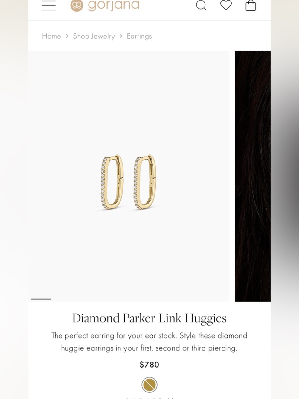 Gorjana Gold Diamond Parker Link Huggies